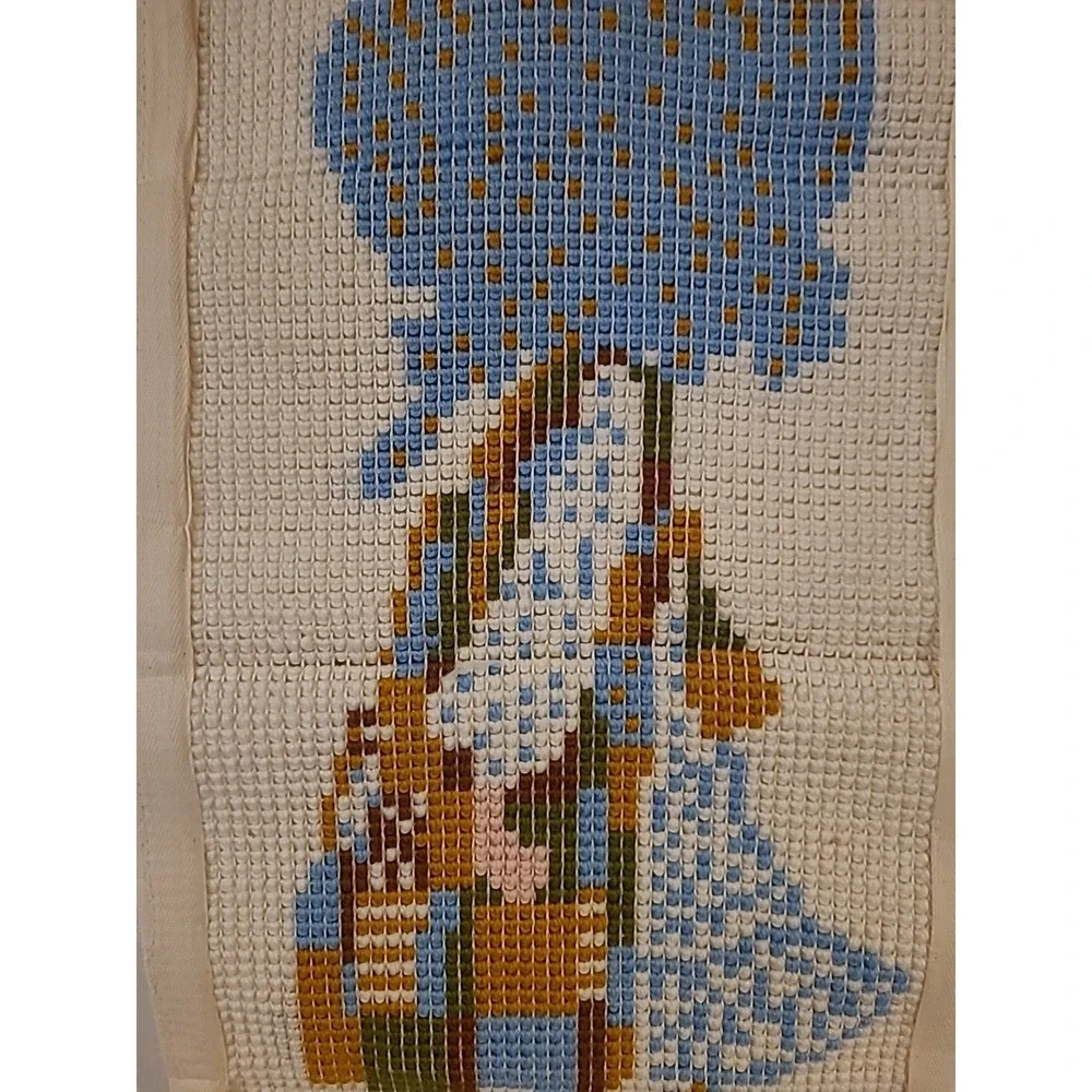 Vintage Holly Hobbie‎ Finished Latchhook Wall Hanging 30x15 inches Finished